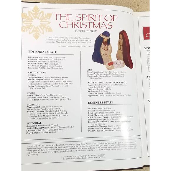 The Spirit Of Christmas Creative Holidays Ideas Book Eight Leisure Arts 1994 Vtg - Picture 10 of 16